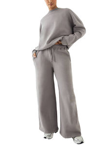 Sudadera con Capucha Gris Sólida Personalizada OEM, Lavado Ácido, Bordado al por Mayor, Ropa Urbana para Mujer - Product Image 3