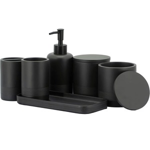 Juego de accesorios de baño de madera negra para hogares modernos con un uso elegante y duradero adecuado para la decoración y el regalo del baño - Product Image 4