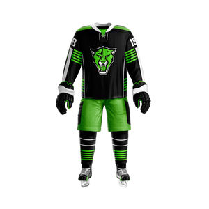 Ensemble d'uniformes de hockey sur glace de haute qualité OEM pour unisexe, nom d'équipe personnalisé, logo personnalisé, fabrication sur mesure, évacuation de l'humidité - Product Image 3