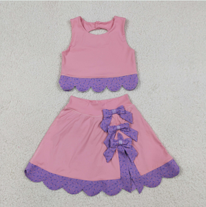 Conjuntos de Ropa Deportiva para Bebés Niñas, Chaleco sin Mangas con Lazos, Falda, Pantalones Cortos, Ropa de Yoga - Product Image 2