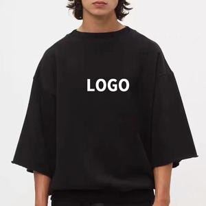 T-shirt à épaules tombantes en gros international, coupe ample, vêtements urbains personnalisés - Product Image 2