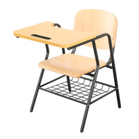 Mobilier scolaire Chaise d'étudiant Chaise de salle de formation et bureau Chaise d'école en bois avec tablette pour écrire