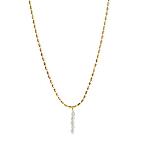 Collar de Perlas de Agua Dulce con Colgante de Acero Inoxidable 316L Resistente al Agua y al Deslustre, Chapado en Oro de 18k, para Mujer - Product Image 6