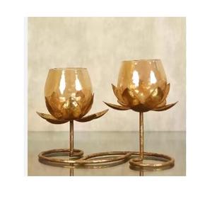 Salon décoratif fait à la main blanc couleur métal porte-lumière indien thé lumière ensemble en gros décoratif porte-lumière - Product Image 6