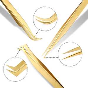 แหนบตัดขนตาแบบมืออาชีพ Sevmek Surgical ความแม่นยำสูง น้ำหนักเบา ชุบทอง ป้องกันแม่เหล็ก ปลายหยัก - Product Image 2