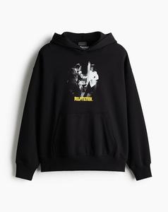 Men's Loose Relaxed Fit Printed Hoodie Stand <b>Long</b> <b>Sleeve</b> Kangaroo Side Pocket Winter Cotton Blend Sweatshirt <b>Top</b> Selling <b>Black</b> - Product Image 6