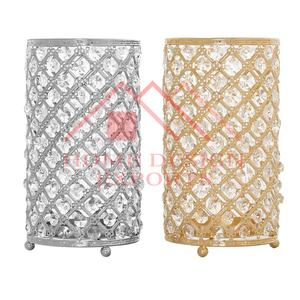 Beaded Pillar Votive Candle Holder <b>Set</b> High Quality Crystal <b>Square</b> Candle Pillar Holder for Wedding Decorations Best Seller - Product Image 2