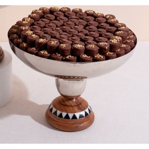 Bol à chocolat en métal argenté de qualité supérieure avec support porte-bonbons plateau de service au chocolat pour les mariages et les fournitures d'hôtel à domicile - Product Image 2
