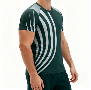 เสื้อยืดลำลองผู้ชาย ผ้าฝ้ายถัก 100% ระบายอากาศ แห้งเร็ว เป็นมิตรกับสิ่งแวดล้อม เหมาะสำหรับออกกำลังกาย วิ่ง ฟิตเนส ทรงปกติ แขนสั้น - Product Image 5