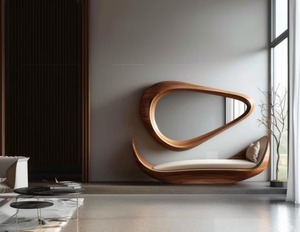 Espejo de Pared Ovalado de Madera Más Vendido para Baño, Decoración de Sala de Estar y Adornos de Pared, Disponible para Exportación - Product Image 2