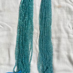 Apatite bleue naturelle de 3 mm à 5 mm, perles rondes facettées et lisses pour la fabrication de bijoux fins - Product Image 2