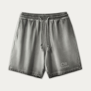 กางเกงขาสั้นผ้าฝ้ายฟอก100% สำหรับผู้ชายวินเทจทรงหลวมระบายอากาศได้ดีโลโก้ตามสั่ง - Product Image 3