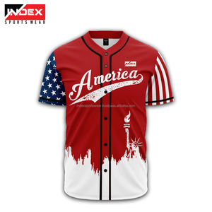 Camiseta de béisbol de alta calidad personalizada, ropa deportiva de secado rápido, transpirable, 100% poliéster, cuello en V, 180g, diseño personalizado, logotipo OEM - Product Image 1