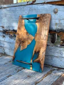 ถาดไม้ธรรมชาติแท้สำหรับตกแต่งขนมผลไม้และกาแฟทรงสี่เหลี่ยมผืนผ้างานทำมือสไตล์โมเดิร์น - Product Image 5