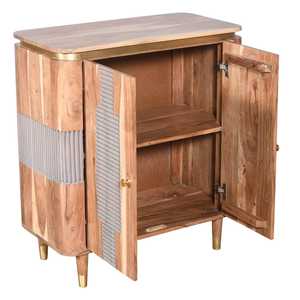 Aparador de 2 puertas de madera de acacia moderno de Berkley para uso en sala de estar y hotel - Product Image 3