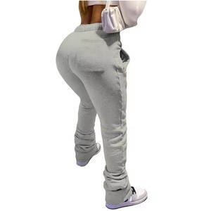 Joggers informales de cintura alta para mujer OEM ODM: Pantalones deportivos con bolsillos y cordón con decoración de logotipo de encaje - Product Image 4