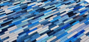 Tapis en cuir de vachette patchwork fait main, véritable fourrure, pour décoration intérieure - Product Image 4