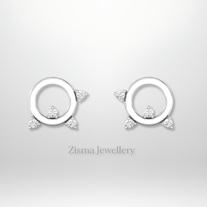 Boucles d'oreilles piercing disque de luxe en or 10K 14K 18K VVS DEF diamants réels et cultivés en laboratoire certifiés GIA IGI vente en gros - Product Image 5