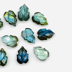 Cuentas Sueltas de Labradorita Azul Fuego en Forma de Hoja para Joyería - Product Image 2