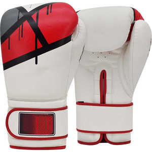 Guantes de Boxeo de Venta Caliente, Personalizados, de Cuero y Poliéster, con Diseño a Color, Profesionales, Transpirables, Cómodos, con Cierre de Gancho y Bucle - Product Image 1