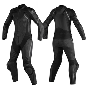 Course sur piste pour femmes 1 pièce en cuir de vachette véritable combinaison de moto CE Armours Protection noir combinaison de moto - Product Image 1