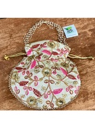 Set Tas Tangan & Dompet Bordir Motif Bunga Lily of the Valley dengan Tali - Ramah Lingkungan, Warna & Bentuk Dapat Disesuaikan, Hadiah Liburan