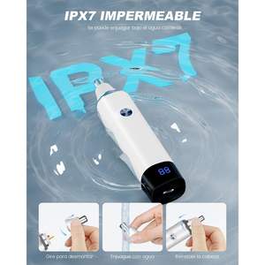 Tondeuse professionnelle rechargeable USB IPX7 pour sourcils et poils du visage, nez et oreilles, avec écran LED, indolore, pour hommes et femmes, idéale pour les voyages en camping-car - Product Image 3