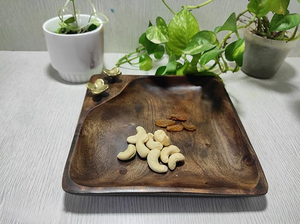 Plateau de service de meilleure qualité en bois massif de forme carrée pour la maison, la cuisine, le restaurant et la table à manger à bas prix - Product Image 2