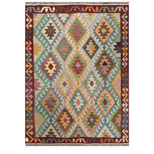 Alfombra Kilim de Maimana, Afganistán, 208 x 150 cm, Alfombras y Juegos de Alfombras Tradicionales Afganas - Product Image 1