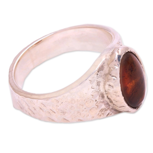 Anillo de cóctel elegante en forma de ojo de Plata de Ley 925, bisel de piedras preciosas de ámbar Natural hecho a mano para fiestas, regalos, aniversarios - Product Image 3