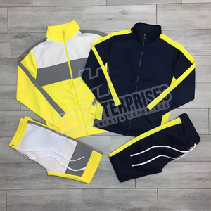 Chándal deportivo de diseño de fábrica, diseño personalizado, pantalones de chándal con cremallera de algodón 100% y conjuntos de chaqueta, chándal para correr - Product Image 1