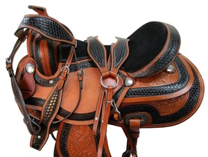 Ensemble de selles de cheval en cuir véritable de qualité supérieure, assorti parfaitement à l'endurance occidentale et à la pointe de course anglaise - Product Image 5