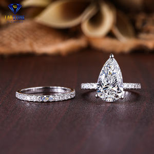 Anillo de oro blanco con diamantes de corte redondo y pera TDW 3.808 de Lab-Stone / Shine con un color de diamantes/EF-VS - Product Image 2