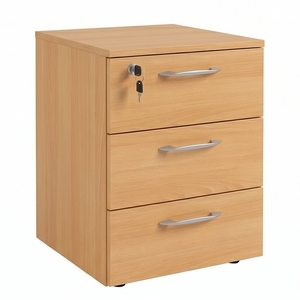 Modern White 3-Drawer File <b>Cabinet</b> MDF <b>Lockable</b> Freestanding Office <b>Storage</b> Home Office Commercial Use - Product Image 5