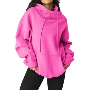 Sudadera de gimnasio de algodón 100% para mujer, sudaderas con capucha de manga larga con logotipo frontal, camisetas de Yoga de lana para deportes de invierno - Product Image 1