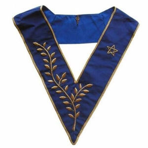 Pakistan Manufacturer Masonic Regalia Master Mason <b>Apron</b> Navy Blue With Golden Fringe Gold - Product Image 6