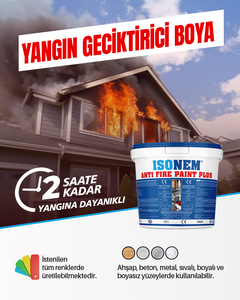 ISONEM <b>Acrylic</b> ANTIFIRE PAINT PLUS Fire Retardant <b>Liquid</b> Coating for Steel Wood Concrete Structures Manufacturer Turkey - Product Image 5