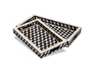 2025 nourriture servant nouveau plateau de service incrusté de nacre plateau d'incrustation en bois fait à la main plateau de nacre - Product Image 3