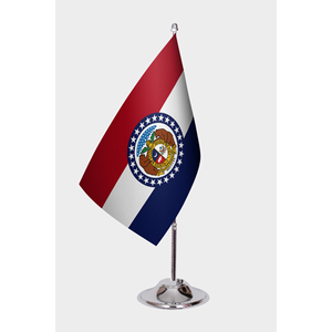 Drapeaux de bureau de l'État du Missouri, imprimés numériquement, en tissu, plastique ou soie, divers motifs et couleurs disponibles - Product Image 1