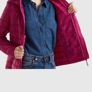 เสื้อแจ็คเก็ตพัฟเฟอร์สีชมพูสีพื้นใส่สบายทุกวันสำหรับผู้หญิง สวมใส่สบายในสภาพอากาศหนาวเย็น อุ่น น้ำหนักเบา - Product Image 5