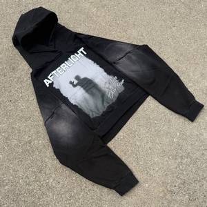 เสื้อฮู้ดแบบสวมหัวมีฮู้ดโอเวอร์ไซส์ผ้าคอตตอน100% ขนาดใหญ่พิเศษของผู้ชายกำหนดเองลายปักโลโก้แบบเรียบๆ500gsm - Product Image 5