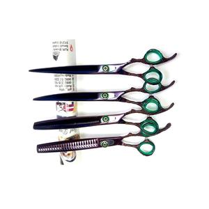 Ensemble de ciseaux de toilettage pour chien, 3 pièces, ciseaux courbés en acier inoxydable avec pointe arrondie de sécurité, antistatiques, haute qualité - Product Image 3