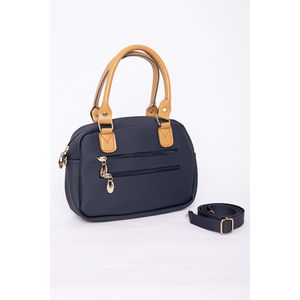 Bolso de mano y hombro con cremallera y múltiples compartimentos, color azul marino, accesorios de ropa - Product Image 1