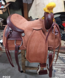 Sillín de cuero genuino hecho a mano con diseño personalizado, sillín Western Roping Ranch Cutting Pleasure Trail a precio barato - Product Image 3
