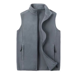 Respirant col en v gilet hiver randonnée pêche voyage col montant poches invisibles formel fermeture éclair gilet maille bouffant gilet - Product Image 2