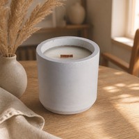 Bocaux à bougies en ciment vides, cylindriques, pour bougies, vente en gros, finition mate, faits à la main, décoration intérieure