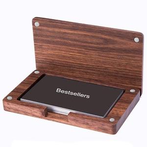 Tarjetero de madera elegante con forma rectangular, soporte de visitas, precio al por mayor, organizador de escritorio, decoración de mesa, el mejor precio - Product Image 1