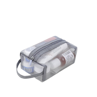 Pochette de voyage transparente pour maquillage et cosmétiques avec fermeture éclair, sacs en maille personnalisables avec logo, étuis en nylon transparent, trousse de toilette portable
