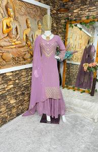 BEAU TOP ET PLAZZO DE SOIRÉE. AVEC FANCY DUPPATA ET BRODERIE - Product Image 5