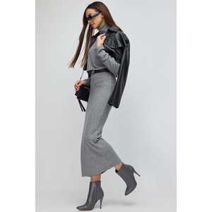 Falda Midi Casual de Cintura Natural Tejida a Crochet, 100% Poliéster - Product Image 3